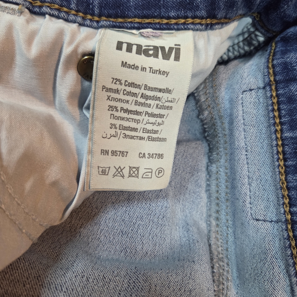 Mavi Jeans Womens 28 Marcia Capri High Rise Cuffed Stretch Blue Denim Cropped - Picture 8 of 13